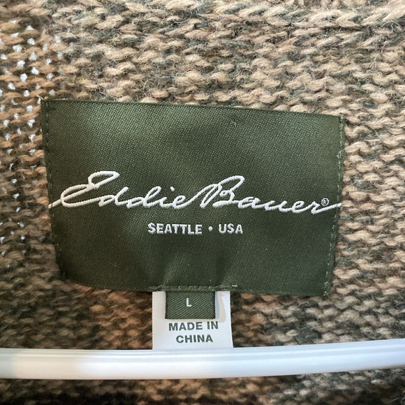 Eddie Bauer Lambswool Blend Knit Wool Sweater Men's L Nordic - Picture 6 of 8